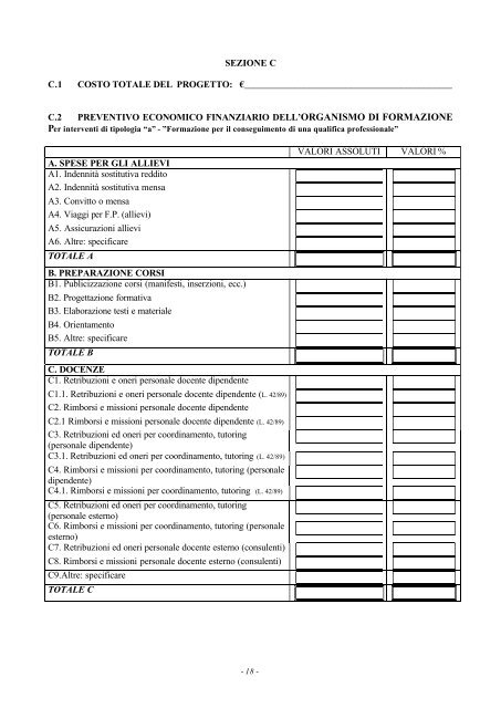 Modulo progetto formativo seconda parte [file.pdf] - Regione ...