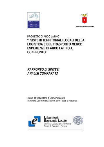 i sistemi territoriali locali della logistica e del trasporto ... - Arco Latino