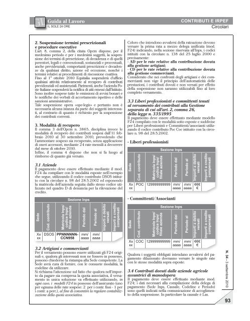 Contributi e Irpef Contratti collettivi Rapporto di Lavoro Contributi e ...