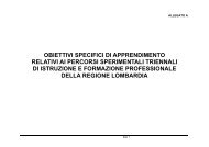 Obiettivi specifici di apprendimento Regione Lombardia - Ufficio ...