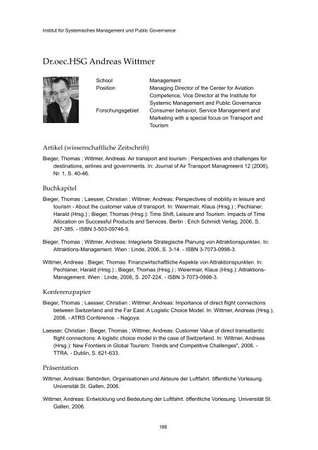 Publikationsverzeichnis 2006 - Alexandria - Universität St.Gallen