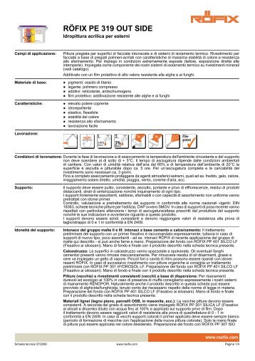 RÖFIX PE 319 OUT SIDE Idropittura acrilica per - New Edil