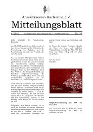 Mitteilungsblatt - Anwaltsverein Karlsruhe eV