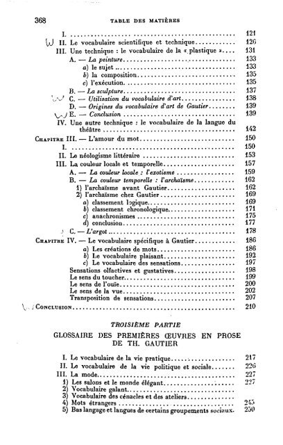 TABLE DES MATIERES - Index of