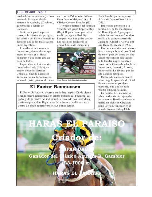 HARAS EL PARAISO - Turf Diario