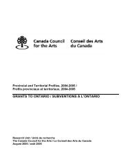 grants to ontario / subventions à l'ontario - Conseil des arts du Canada