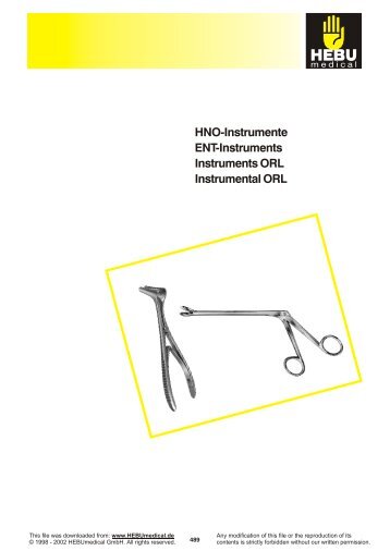 HNO-Instrumente ENT-Instruments Instruments ORL Instrumental ORL