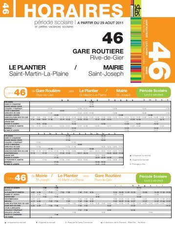 Fiche horaire ligne 46 - Stas