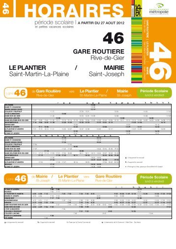 Fiche horaires ligne 46 - Stas