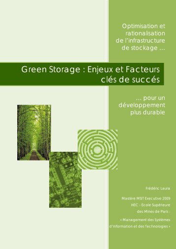 Green Storage : Enjeux et Facteurs clés de succés - CRI