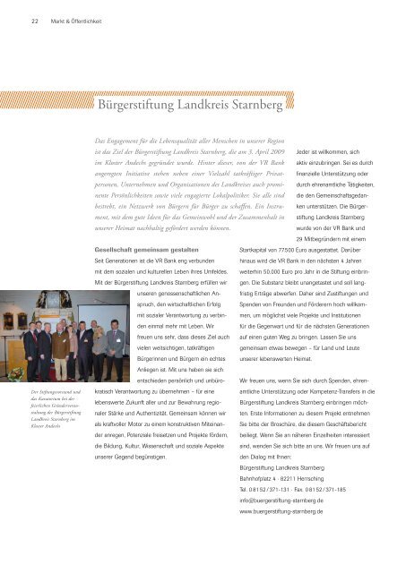 Geschäftsbericht __ - VR Bank Starnberg-Herrsching-Landsberg eG