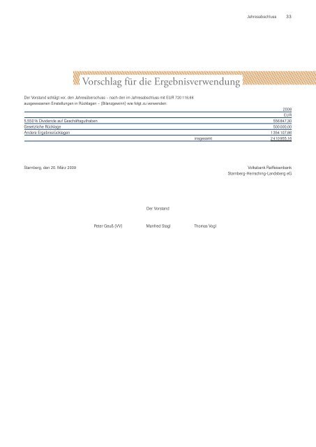 Geschäftsbericht __ - VR Bank Starnberg-Herrsching-Landsberg eG