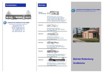 Großküche Rottenburg - LANDSHUTER WERKSTÄTTEN GmbH