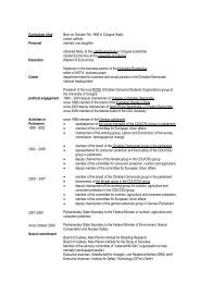 Curriculum vitae Personal Education Career political engagement ...