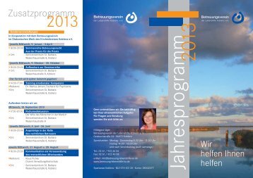 Jahresprogramm 2013 - Betreuungsverein Lebenshilfe Koblenz eV