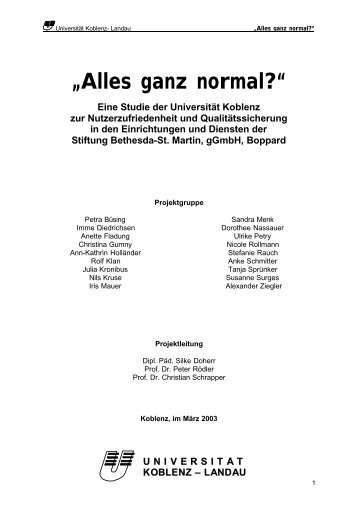 Abschlussbericht Bethesda - Universität Koblenz · Landau
