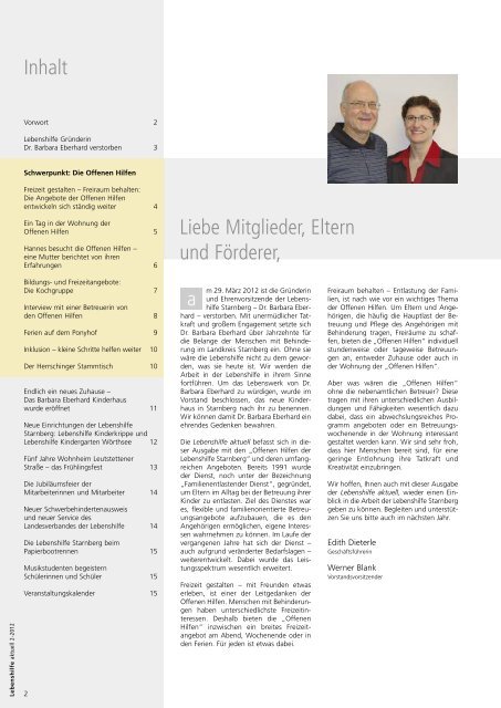 Ausgabe 2-2012 - Lebenshilfe Starnberg