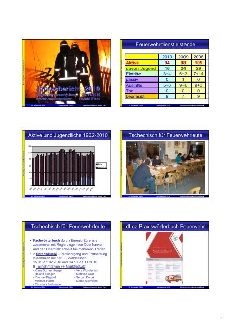 Jahresbericht 2010 - Freiwillige Feuerwehr Marktredwitz