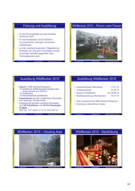 Jahresbericht 2010 - Freiwillige Feuerwehr Marktredwitz