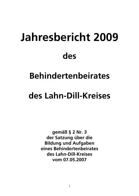 Jahresbericht 2009 - Lahn-Dill-Kreis
