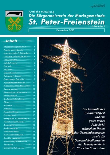 Infoblatt Dezember 2012 - Gemeinde St. Peter Freienstein