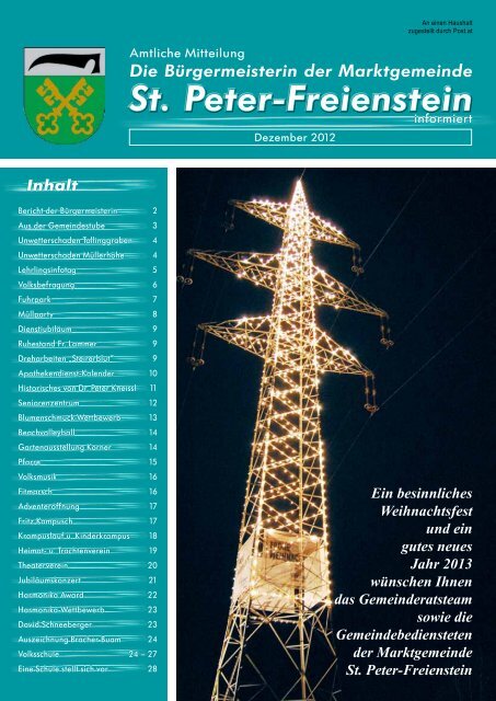 Infoblatt Dezember 2012 - Gemeinde St. Peter Freienstein