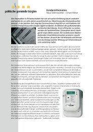 Informationen Smart Metering [PDF, 1.00 MB] - Gemeinde Bürglen