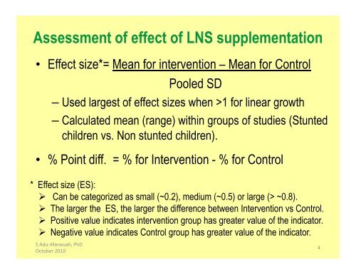 Experience with Lipid-based Nutrient ... - The iLiNS Project