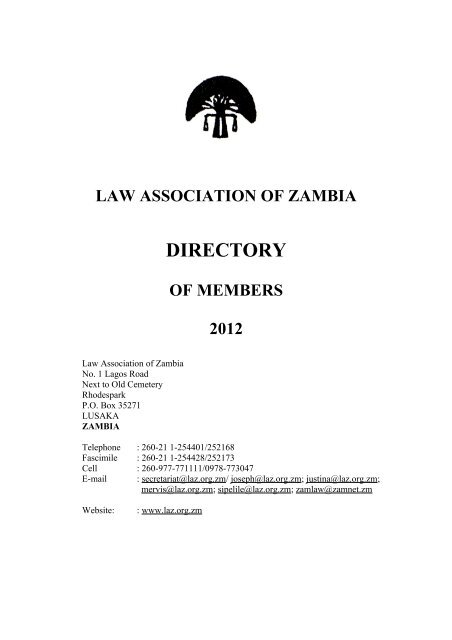 LAZ MEMBERS – GEOGRAPHICAL - Law Association of Zambia