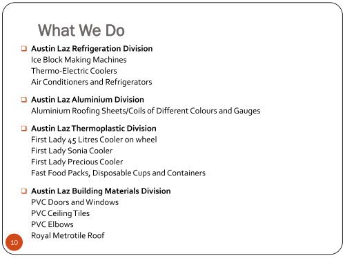 Austin Laz Listing Presentation Final - The Nigerian Stock Exchange