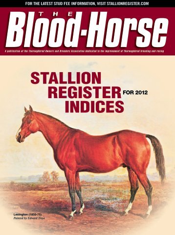 Blood-Horse Stallion Register Indices 2012 - HBPA-BC