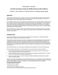 Transform Incoming Lab Data into SDTM LB Domain ... - PharmaSUG