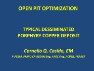 Open Pit Optimization Typical Dessiminated Porphyry Copper Deposit