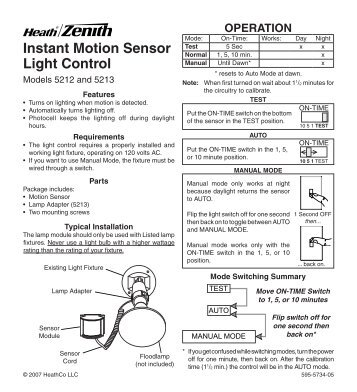 Instant Motion Sensor Light Control - Heath Zenith