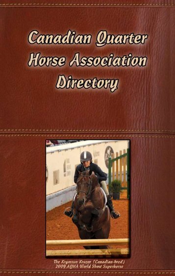 2010 CQHA Breeders Directory - Canadian Quarter Horse Association