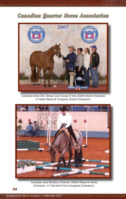 2010 CQHA Breeders Directory - Canadian Quarter Horse Association