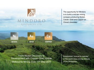 View in PDF format (2.72 MB) - Mindoro Resources Ltd.