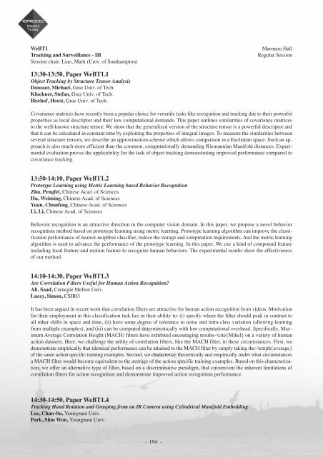 Abstract book (pdf) - ICPR 2010