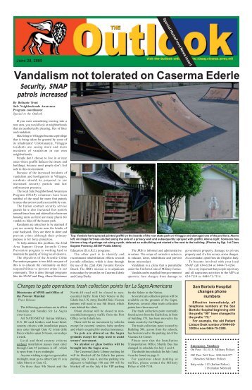 Vandalism not tolerated on Caserma Ederle - USAG Vicenza - U.S. ...