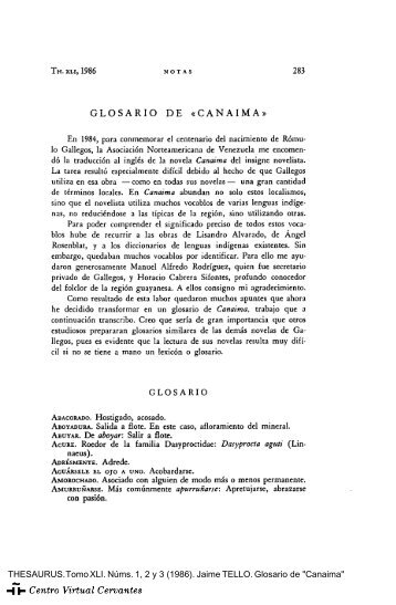 Glosario de «Canaima»