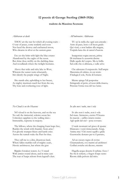 12 poesie di George Sterling (1869-1926)