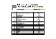 49th ERA-EDTA Congress May 24-29, 2011 - Paris, France