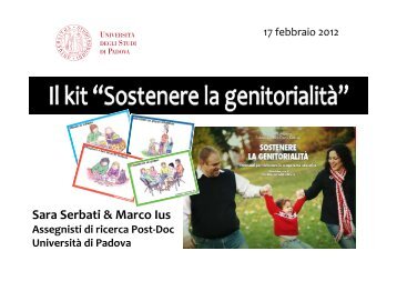 Kit Sostenere la Genitorialità Serbati - Dipartimento di Scienze dell ...