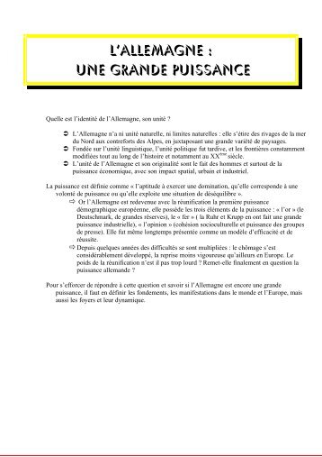 i. les fondements de la puissance allemande - Carto-GH