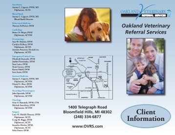 General Information about OVRS - Oakland Veterinary Referral ...