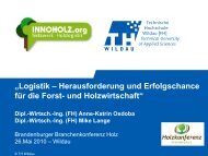 3. Innovationsnetzwerk Holzlogistik - 2. Brandenburger Holzkonferenz