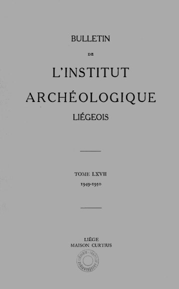 Accéder à l'article - Institut archéologique liégeois