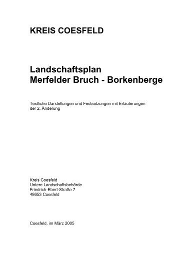 Landschaftsplan Merfelder Bruch - Borkenberge - Kreis Coesfeld