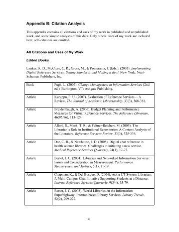 Citation analysis of phd thesis