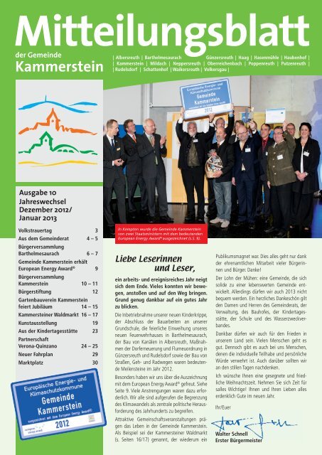 Mitteilungsblatt Dezember 2012 (PDF) - Gemeinde Kammerstein